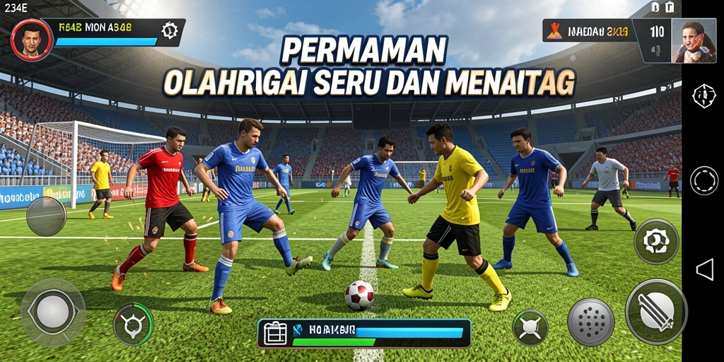 Tampilan gameplay seru dari permainan olahraga 234E yang mengasyikkan.