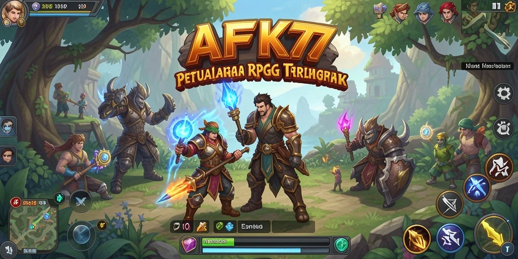 Tampilan gameplay RPG yang mendebarkan di AFK77.