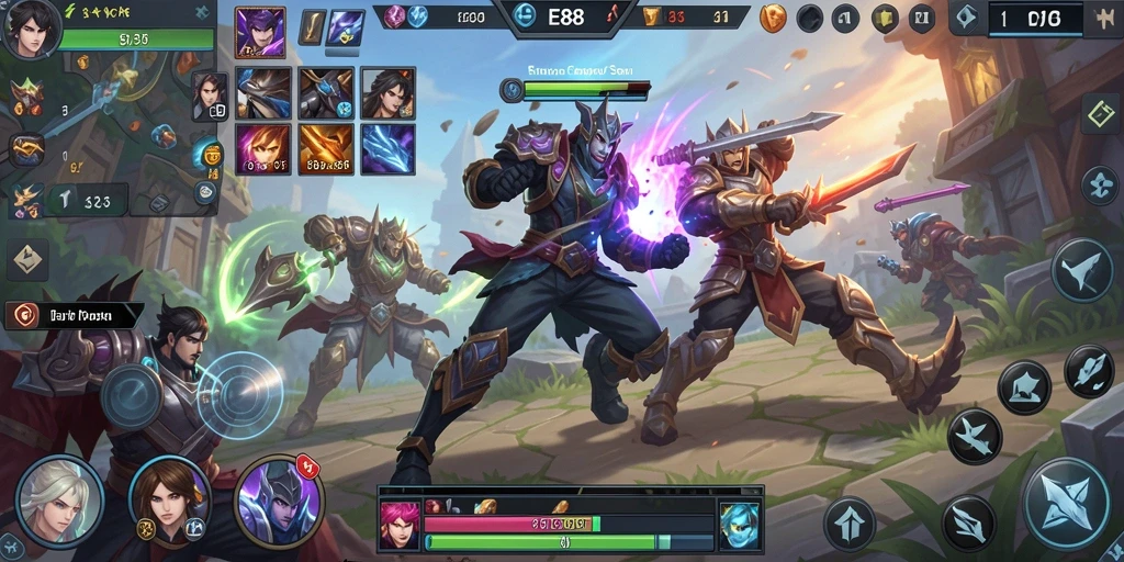 Tampilan gameplay E88 yang seru dan menegangkan di arena MOBA.