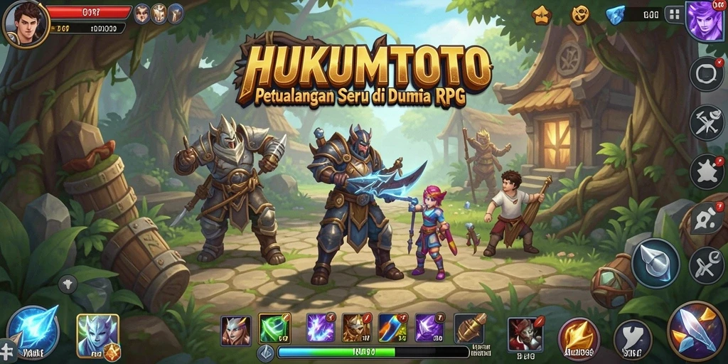Tangkapan layar gameplay HUKUMTOTO yang menunjukkan petualangan epik.