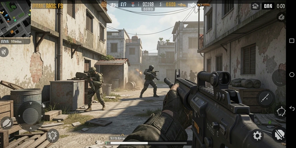 Screenshot gameplay KOTA189 yang menunjukkan aksi menembak yang mendebarkan.