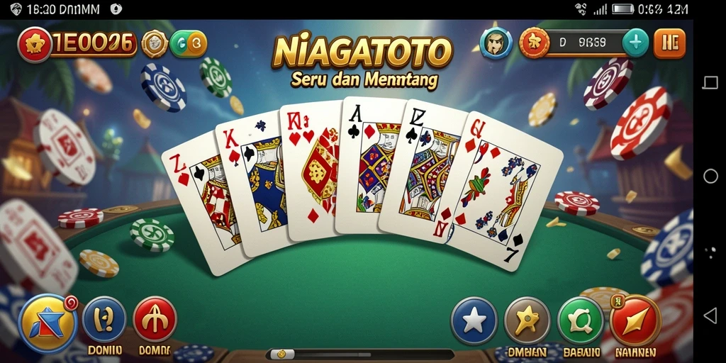 Tampilan antarmuka gameplay Domino yang menarik di NIAGATOTO.