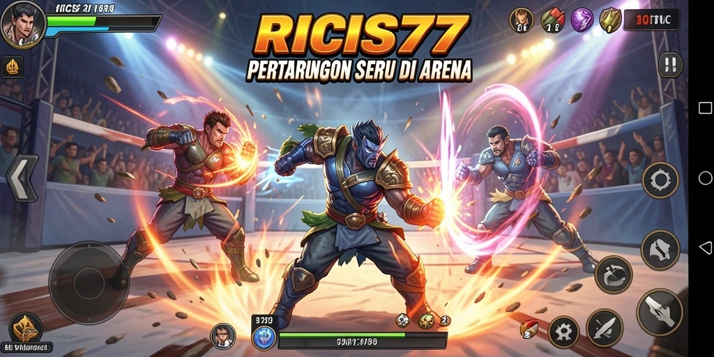 Tampilan seru gameplay RICIS77 dalam pertarungan adu ketangkasan.