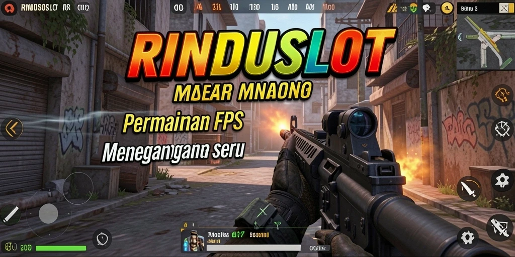 Tampilan gameplay intens RINDUSLOT dengan aksi tembak-menembak yang mendebarkan.