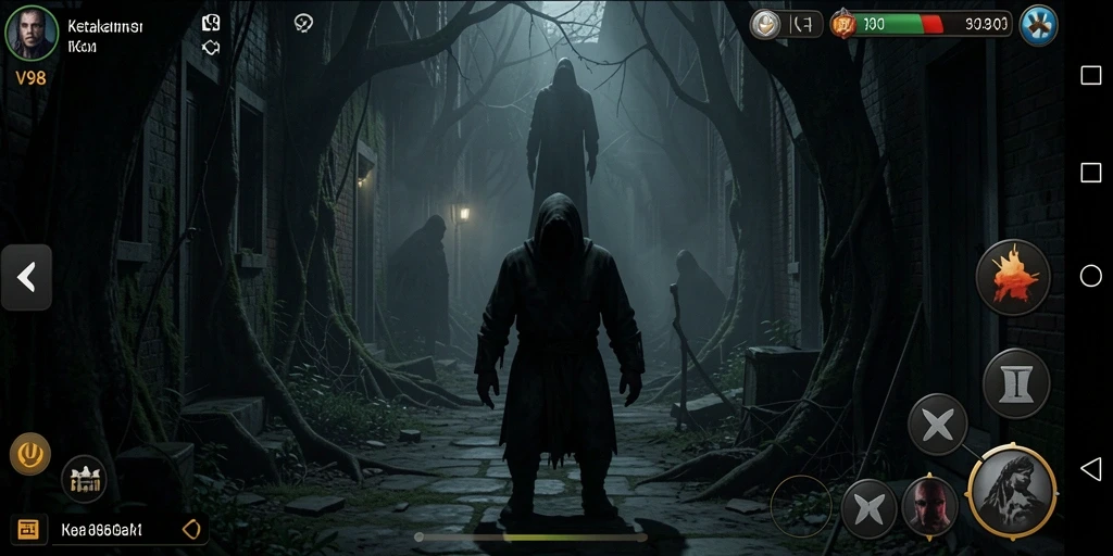 Screenshot menampilkan suasana mencekam di dalam V98.