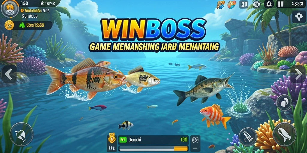 Gameplay seru WINBOSS dengan aksi memancing yang mendebarkan.